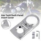 Gas Tank Dash Panel Insert Cover for Harley Softail FLSTC FXST Chrome