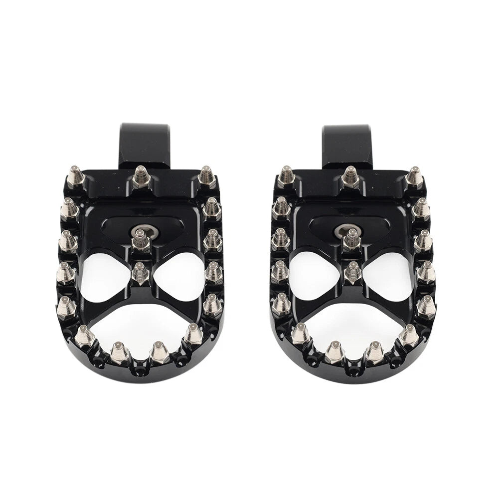 Black MX Style Rear Foot Pegs for Harley Softail Fat Bob Low Rider (2018–2023)