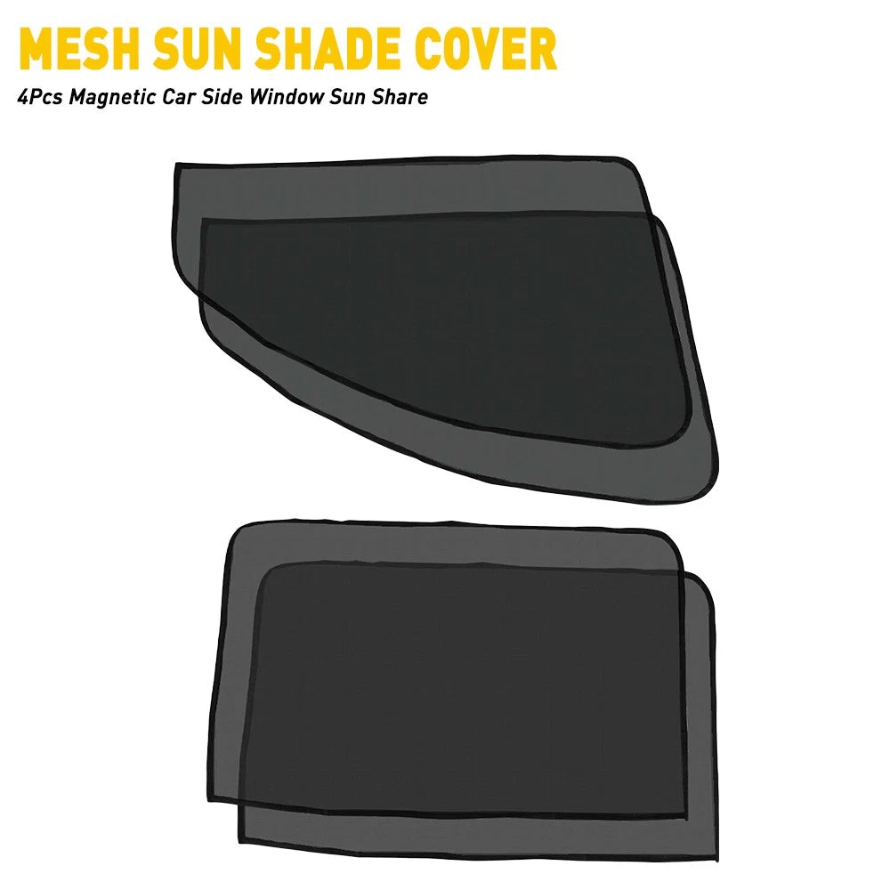 4X Magnetic Side Window Shade Cover for Car (UV Protection)