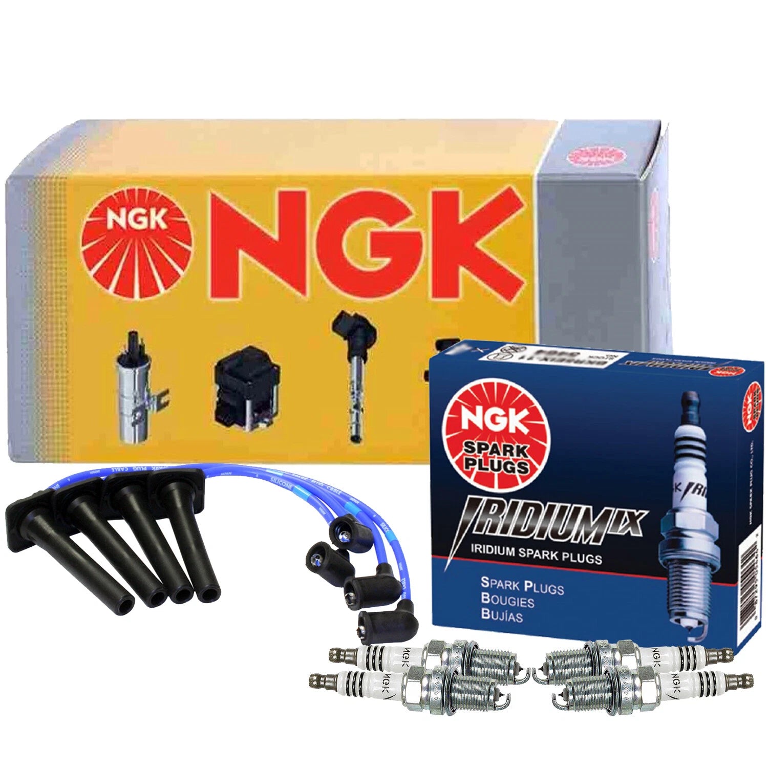 Set of 4 NGK Iridium IX Spark Plugs for Mazda Protege ES (1999–2003)