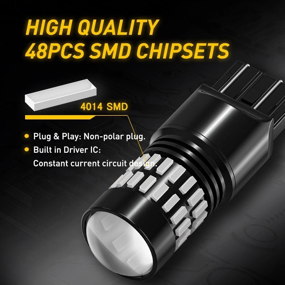 2X Red Flash Strobe LED Light Bulbs for Make Model (YYYY–YYYY)