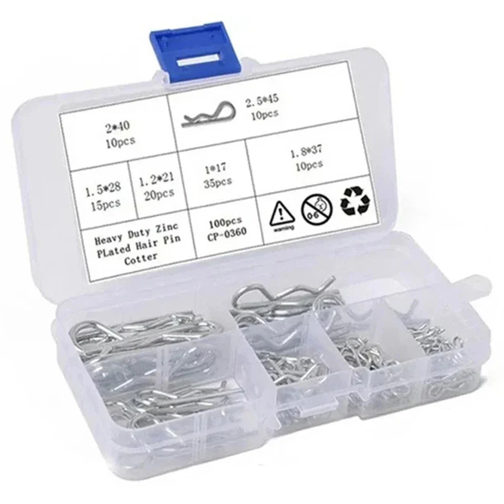 R Type Cotter Pins with Transparent Box for Handy Storage Solution