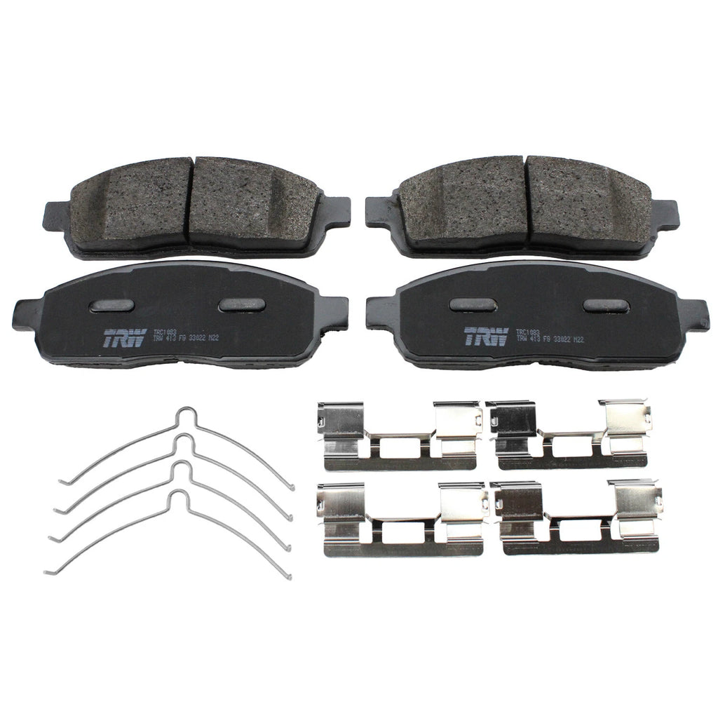Set of 4 TRW Pro Front Slotted Ceramic Brake Pads for Ford F150, Lincoln Mark LT