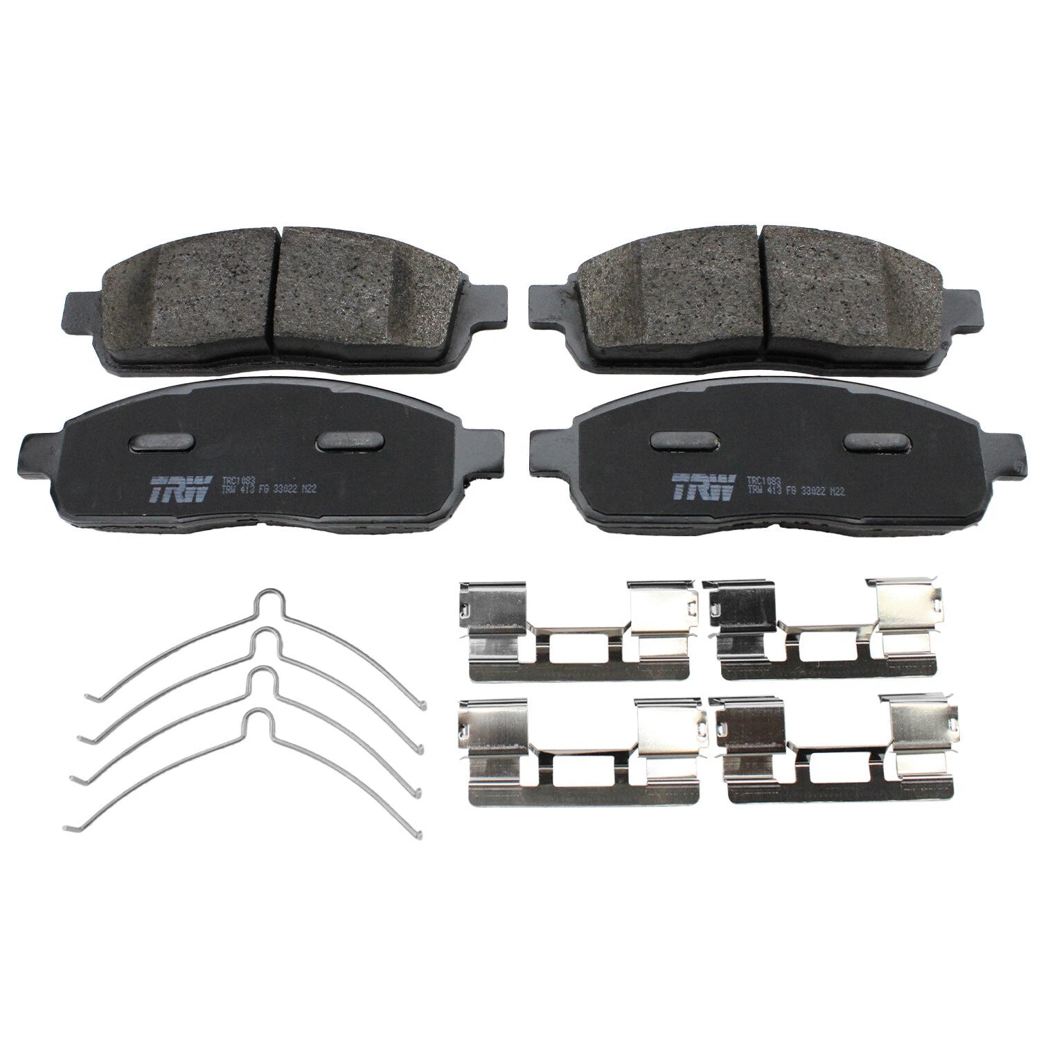 Set of 4 TRW Pro Front Slotted Ceramic Brake Pads for Ford F150, Lincoln Mark LT