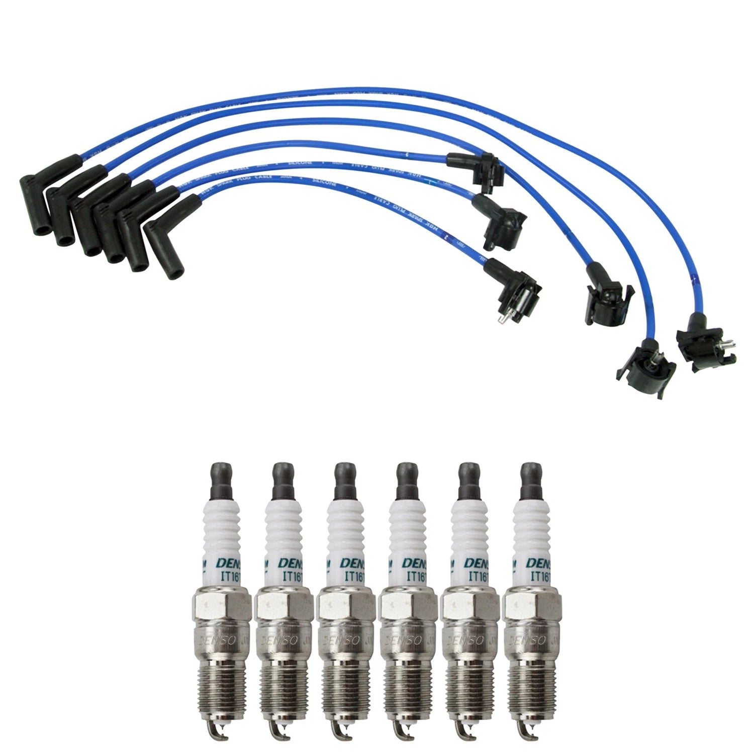 NGK Wire Set & Denso 6 Iridium TT Spark Plugs Kit for Explorer Ranger (2001–2010)