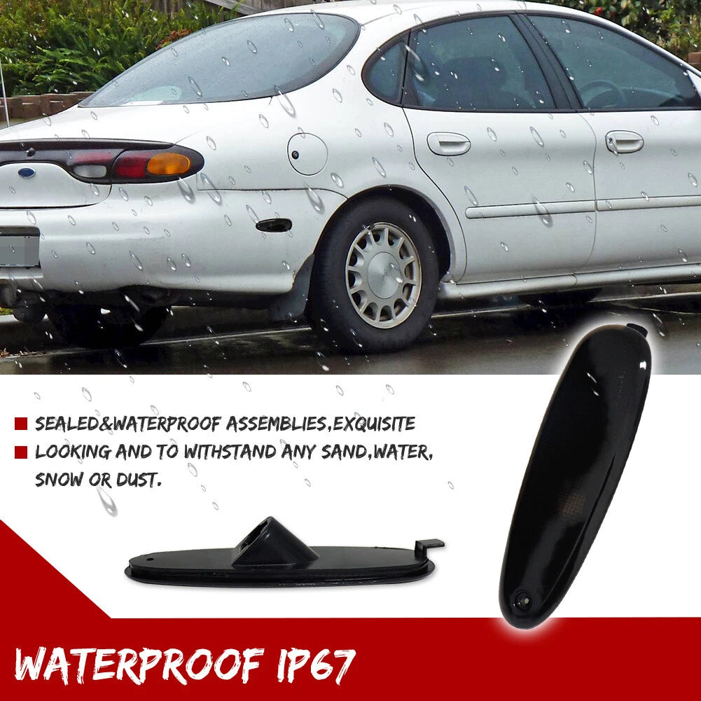2X Smoked Rear Fender Side Marker Lights for Ford Taurus Mercury Sable