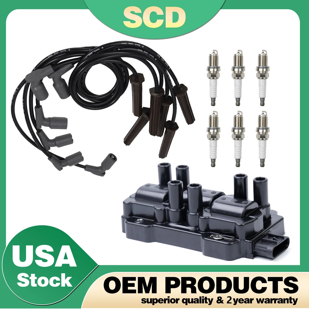 UF434 Ignition Coil, Spark Plug & Wire for Chevrolet Pontiac 4.3L V6