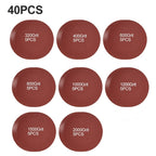 Set of 40 Aluminum Oxide Sanding Discs 75-80mm Grit 320-2000