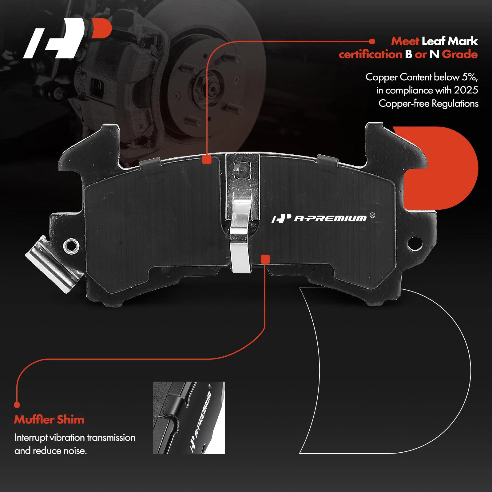 Ceramic Brake Pads for Chevy Malibu and Camaro and GMC (1978–1983)