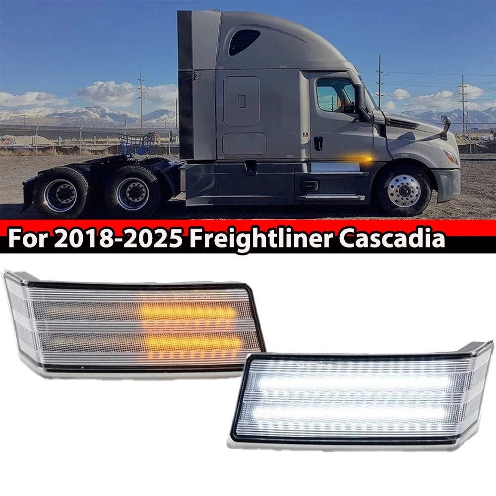 Dynamic LED Turn Signal Foot Step Lights for Freightliner Cascadia (2018–2025)