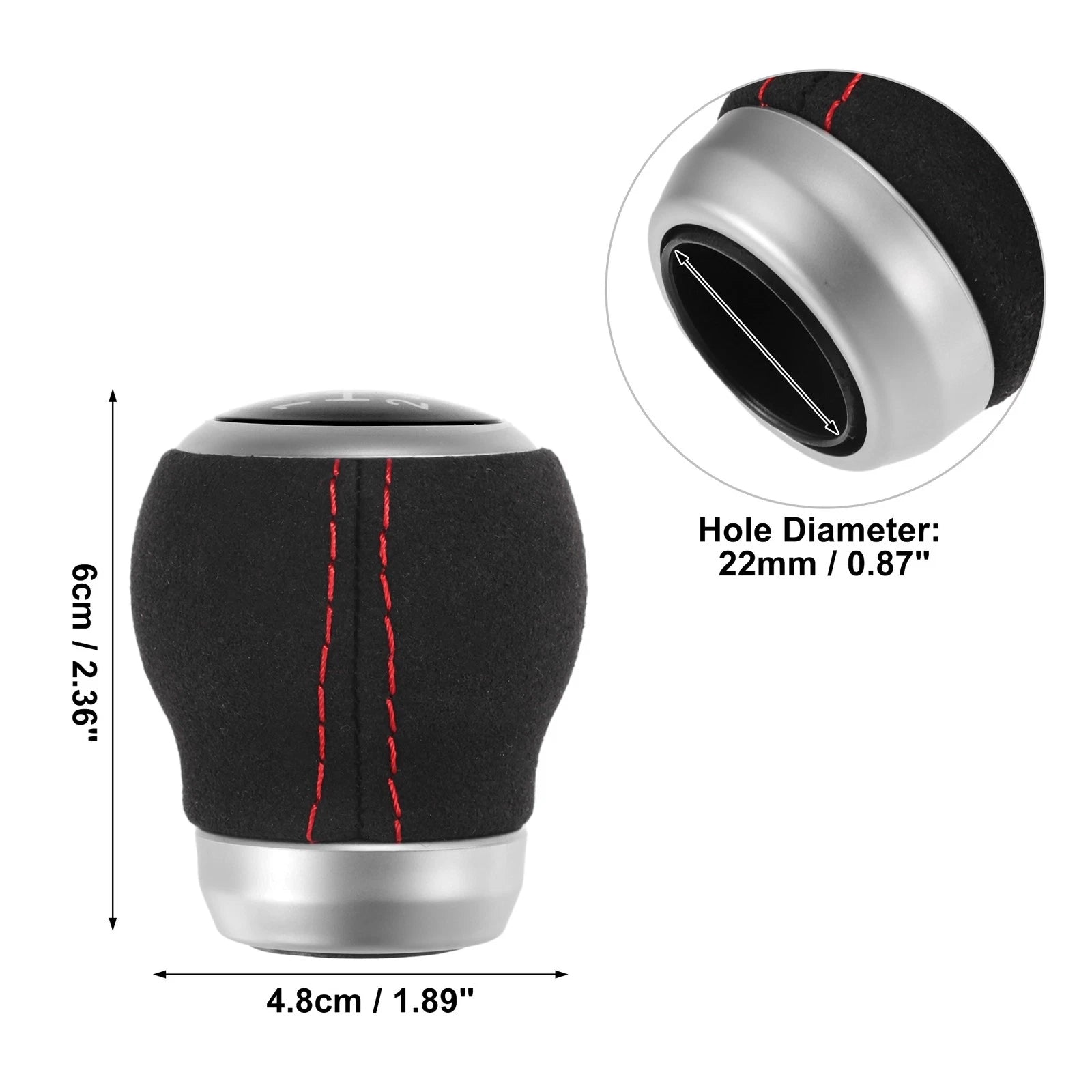 6 Speed Manual Gear Shift Knob for Subaru Impreza WRX STI (2009–2021) Suede Black