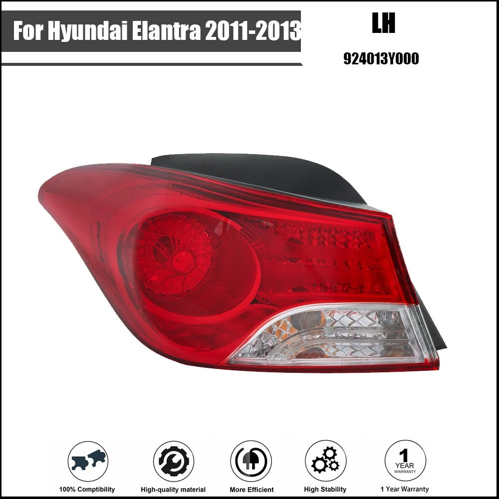 Tail Light Assembly for Hyundai Elantra (2011–2013) LH Outer Halogen