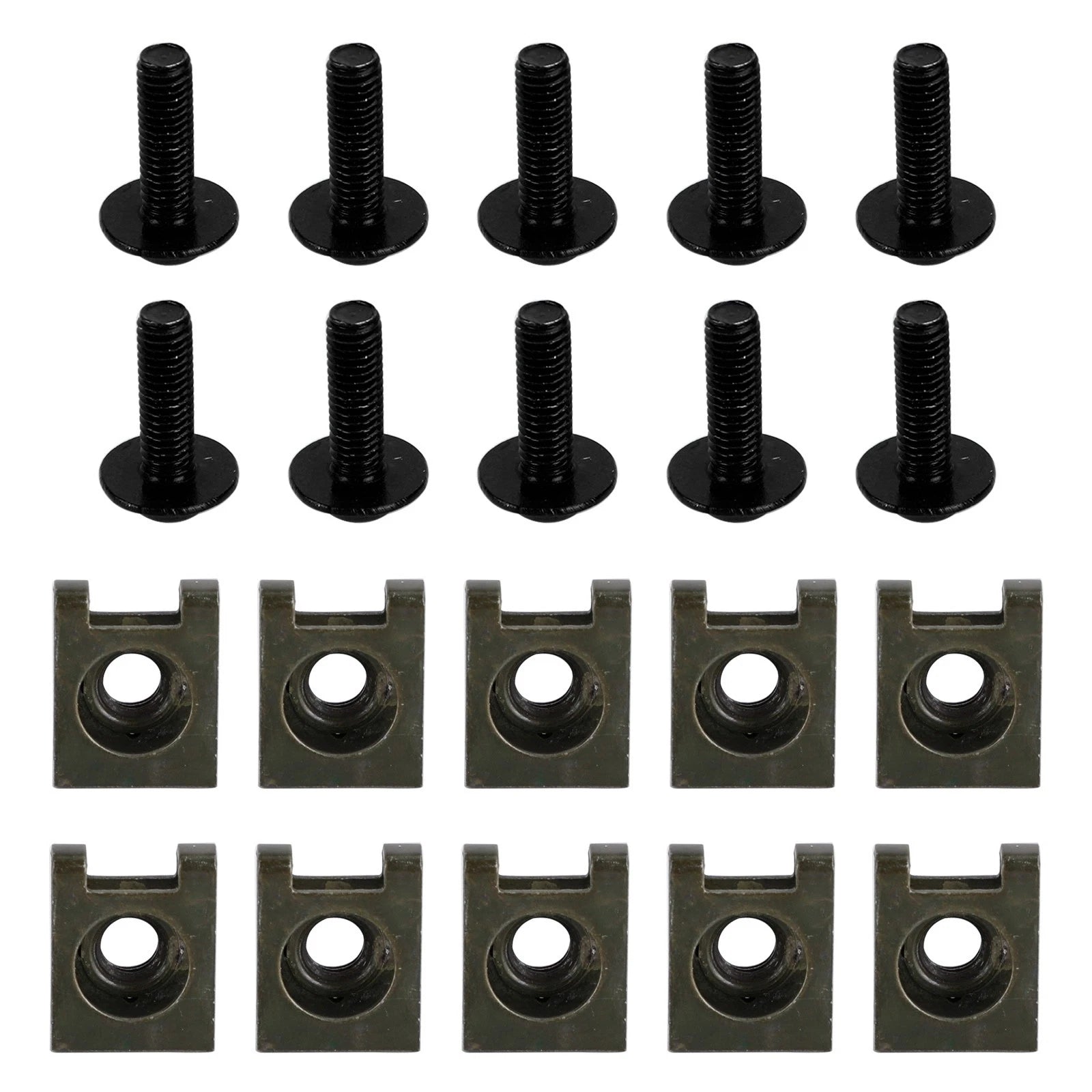 10X Aluminum Fairing Screen M6x20mm Screw Bolts Clips for Motorcycle