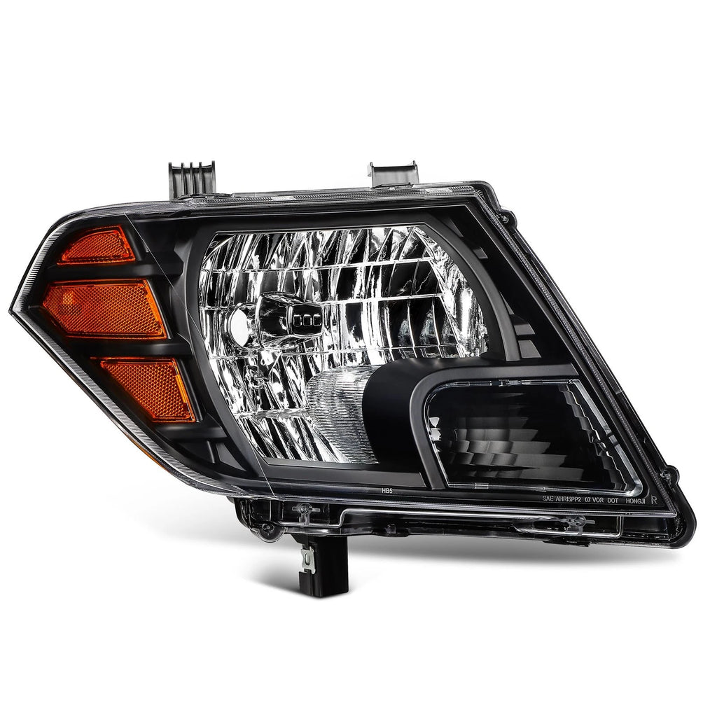 Headlight Assembly Pair for Nissan Frontier (2009–2021) Black Housing
