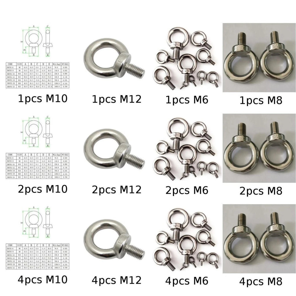 Lifting Eye Bolt M6 for A4 (316 Marine Stainless Steel) (39mm Height)