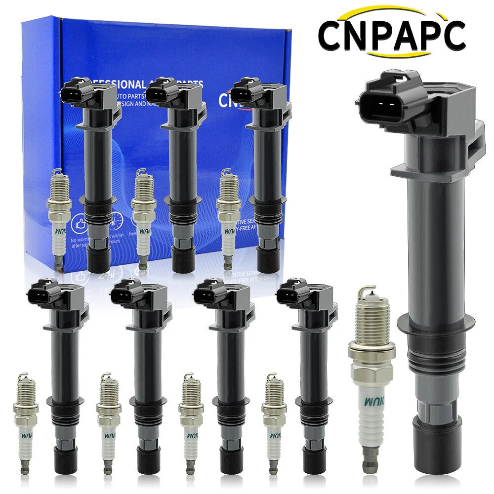 Set of 8 Ignition Coils & Spark Plugs for Dodge Jeep Mitsubishi V6 V8 UF270