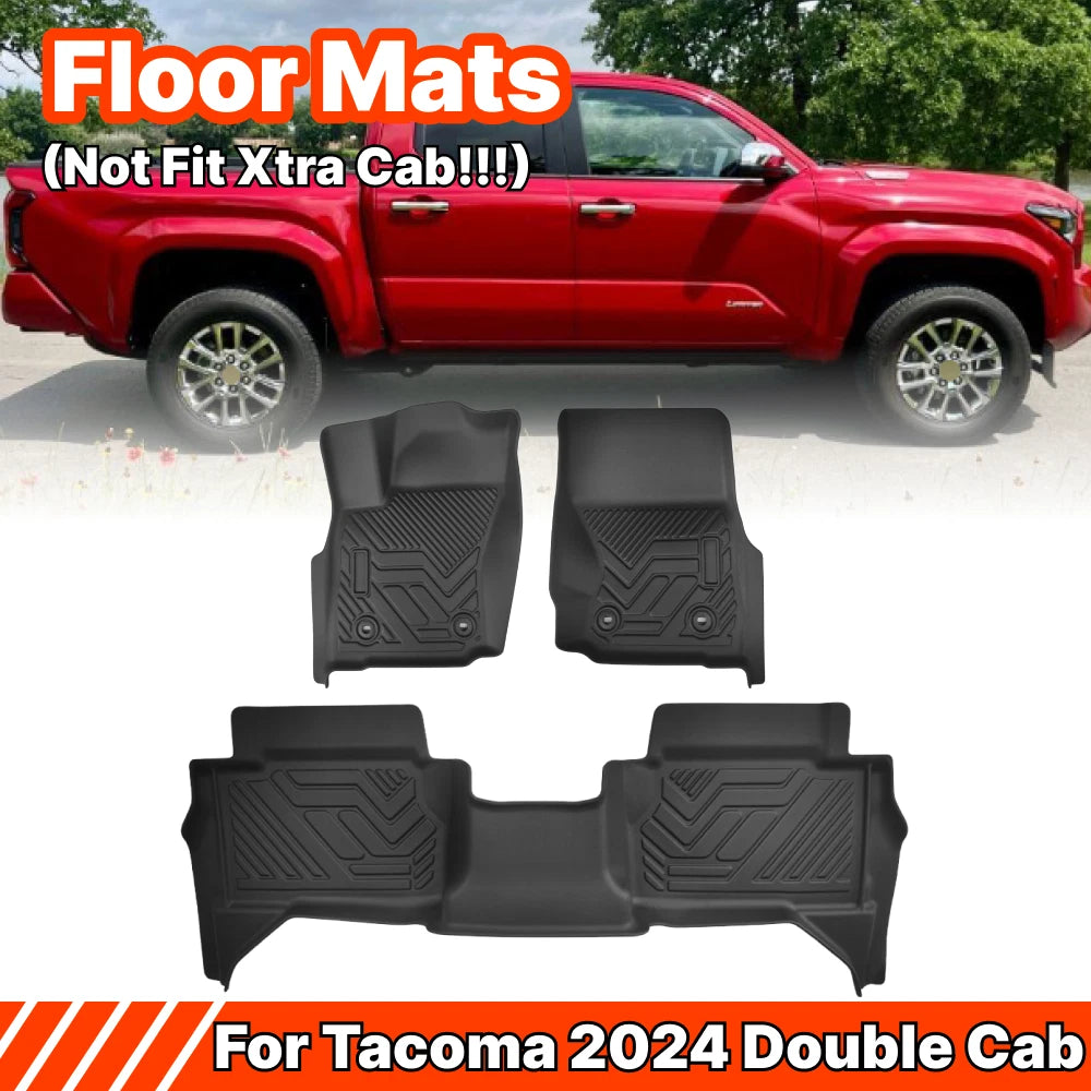 All Weather Floor Mats for Toyota Tacoma Double Cab (2024–2025)