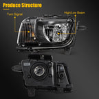 Driver Left Headlight for Chevy Camaro (2010–2013) Black Housing