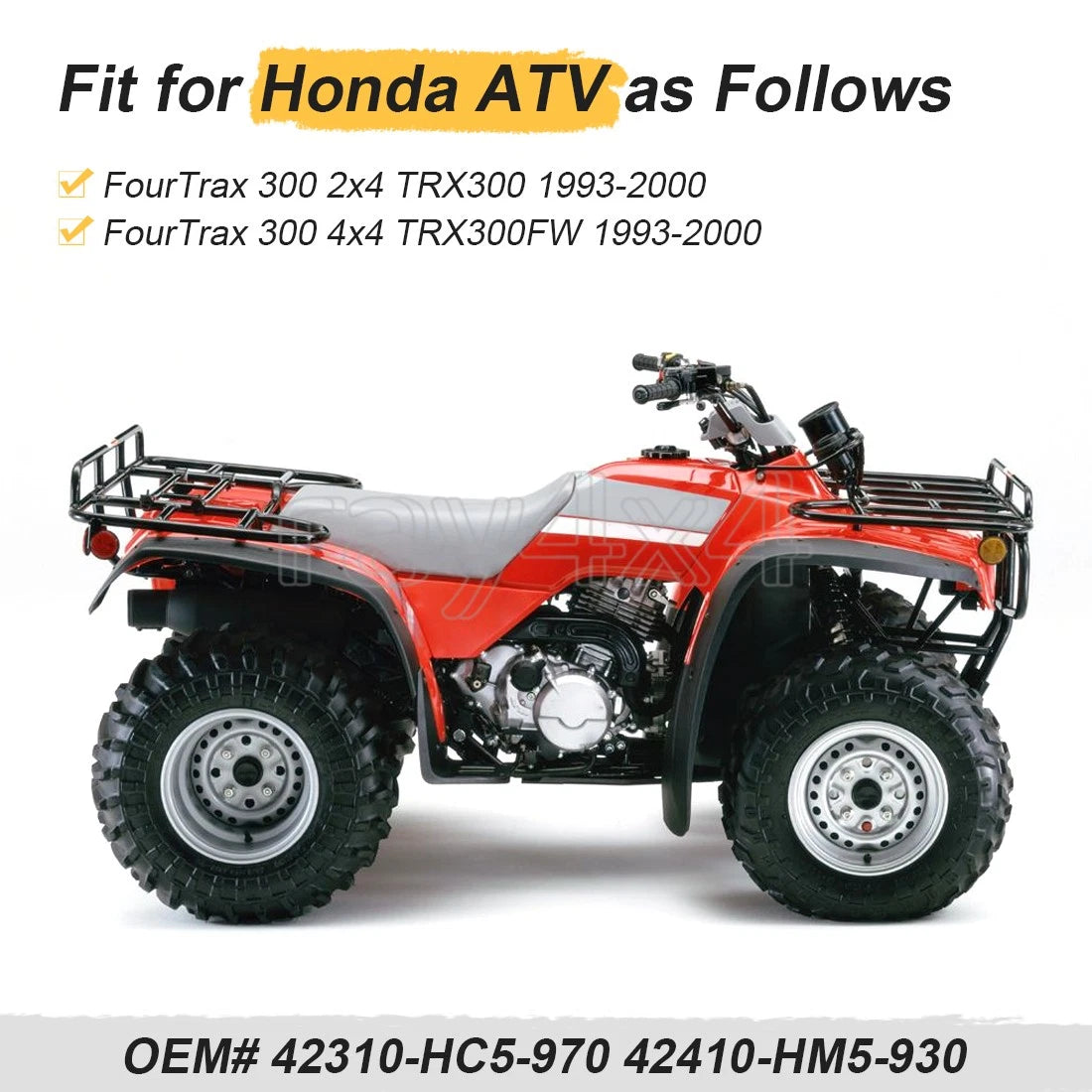 Rear Axle Shaft and Wheel Hub for Honda TRX300 Fourtrax 300 (1992–2000)