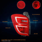 Tail Brake Light for Chevy Equinox (2016–2017) OE Style Red/Clear Chrome Housing