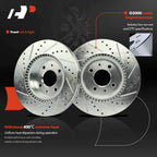 Front Drilled Brake Rotors & Ceramic Pads for Hyundai Accent Kia Rio (2006–2020)