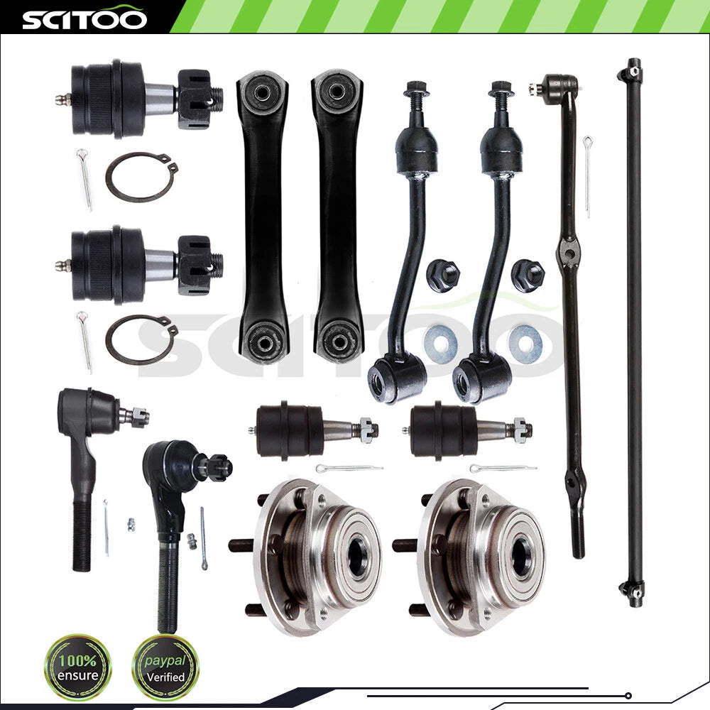 14Pcs Front Control Arm Sway Bar Wheel Bearing Hub for Jeep Wrangler (2000–2006)
