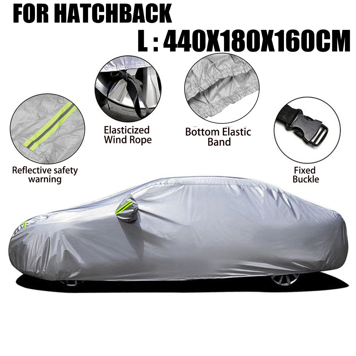 Car Cover for Hatchback (173x71x63") - UV, Snow, Dust, Rain Resistant