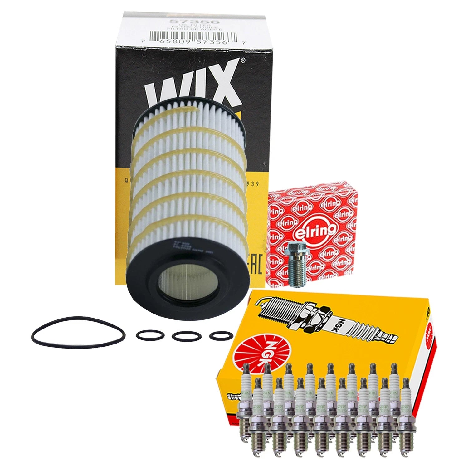 Wix Engine Oil Filter & NGK 16 Platinum Spark Plugs for W203 C55 AMG (2001–2007)