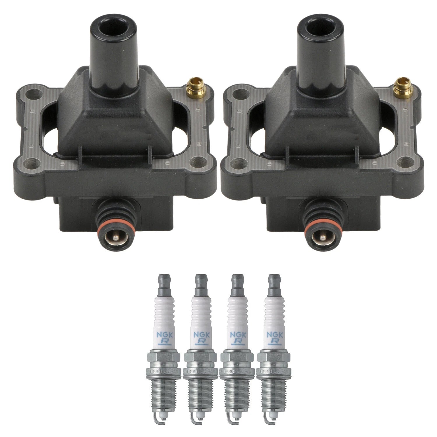 Set of 2 Ignition Coils & 4 Spark Plugs for Mercedes SLK230 (1998–2000)