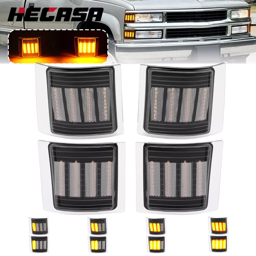 Sequential LED Corner Side Marker Lights for Chevy C/K 1500 2500 3500 (1994–1998)