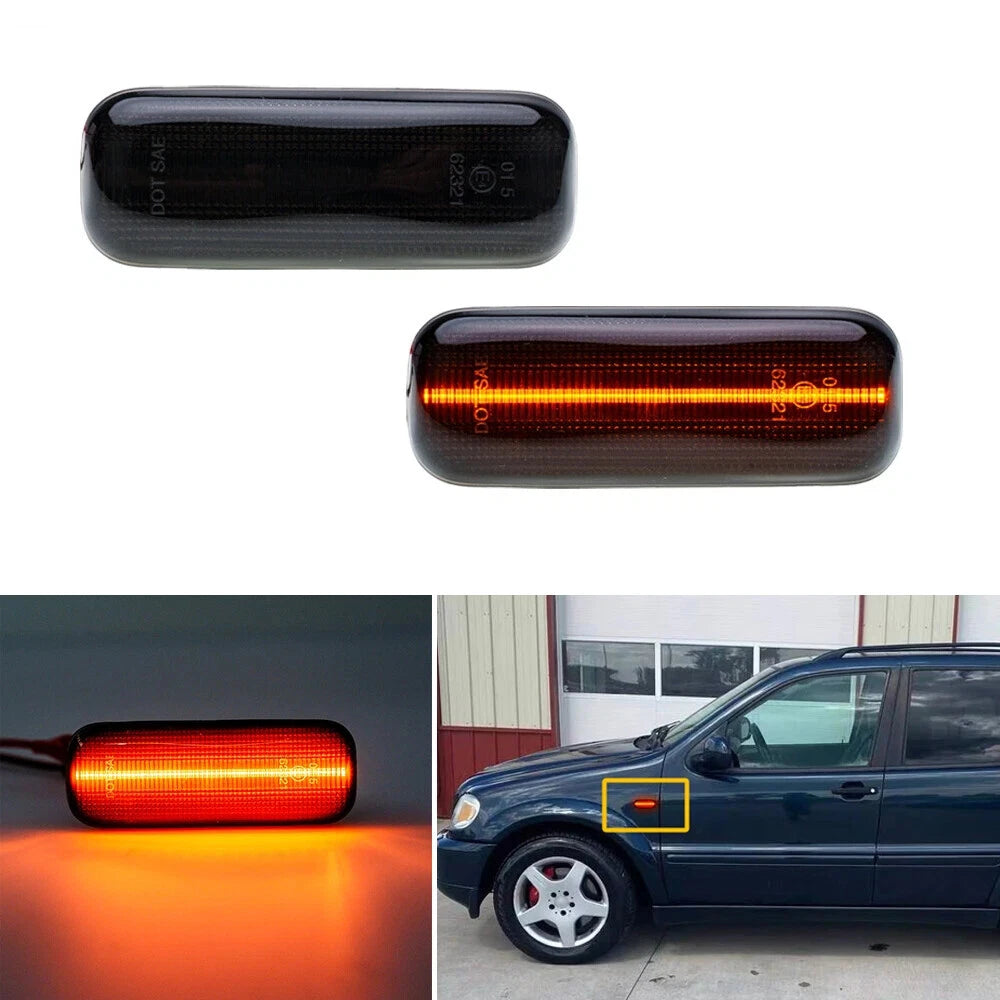 Full LED Turn Signal Light Smoke Lens for Mercedes W163 ML320 ML430 (1998–2003)