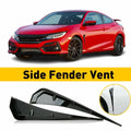 2Pcs Glossy Black Exterior Fender Side Vent Trim Cover for Universal Fit