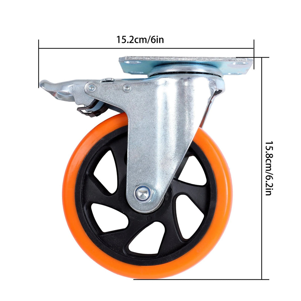 Set of 4 Heavy Duty 5" Swivel Caster Wheels with Dual Locking