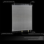 2-Row Aluminum Core Radiator for Volvo VNL 10.8/11.9/12.1/12.8/14.9/16.1L (2007–2014)