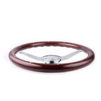 15" Matte Silver Steering Wheel for - Dark Stained Wood Grip