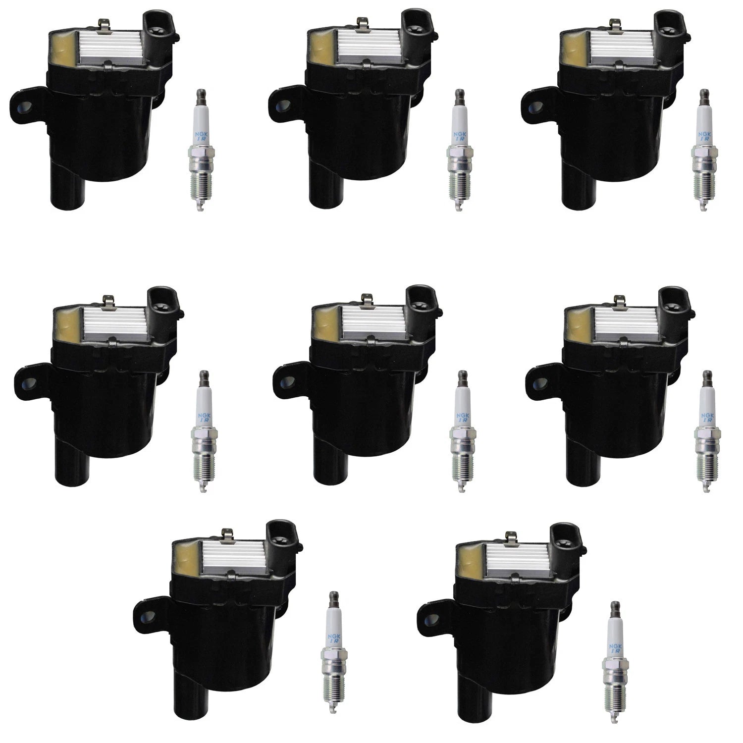 Set of 8 Ignition Coils & NGK Iridium Spark Plugs for Silverado 1500 HD (2007–2013)