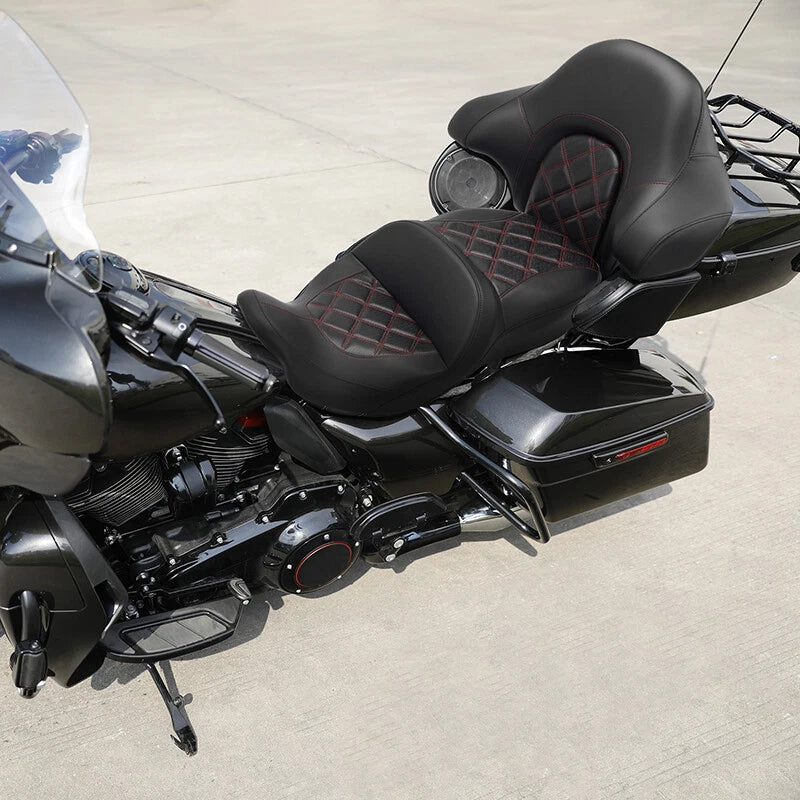 Driver Passenger Seat & Backrest Pad for Harley Road Glide (2014–2023)