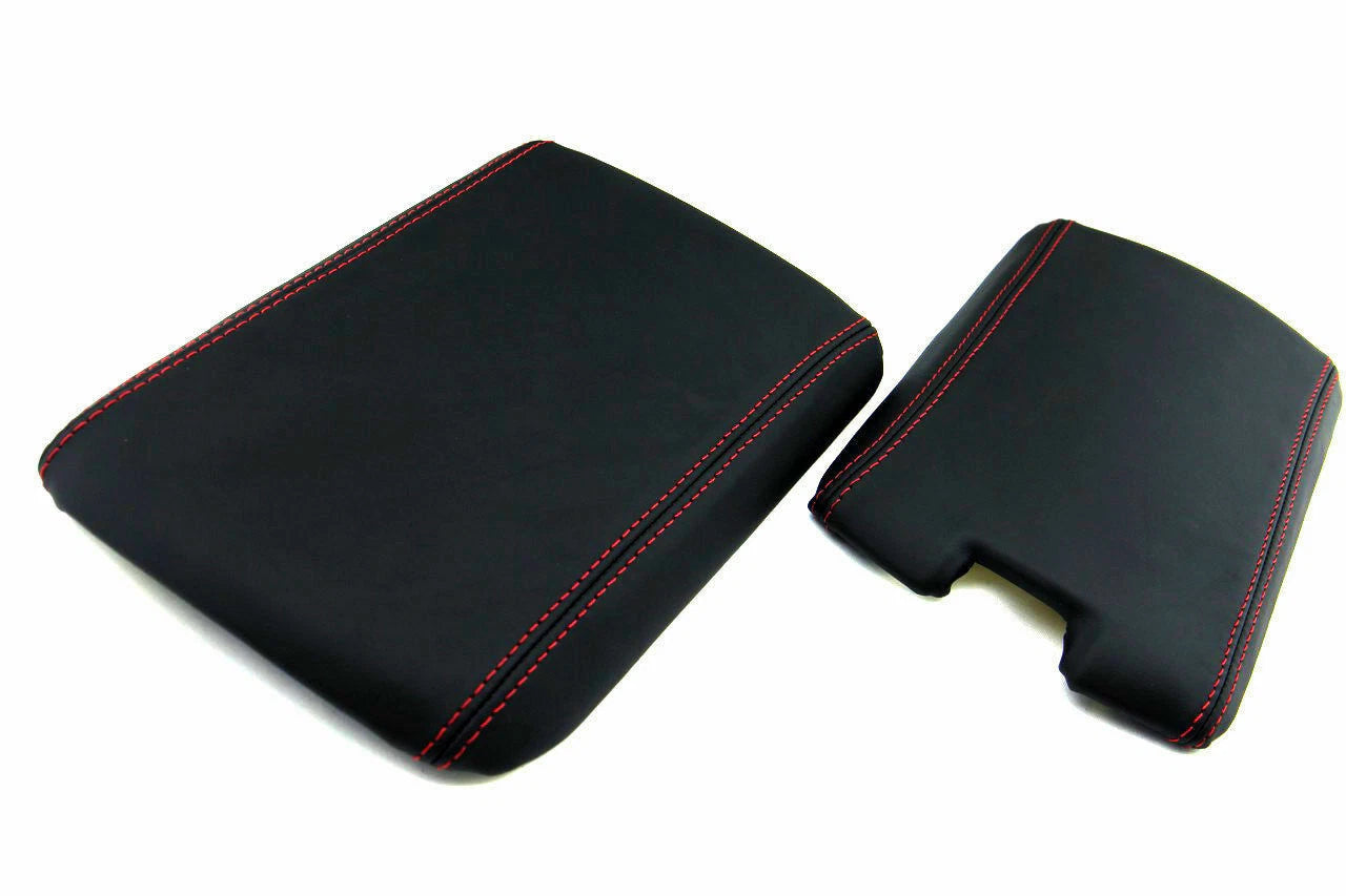 Center Console Lid Armrest for Mazda RX-8 (2004–2008) Black Red Stitch