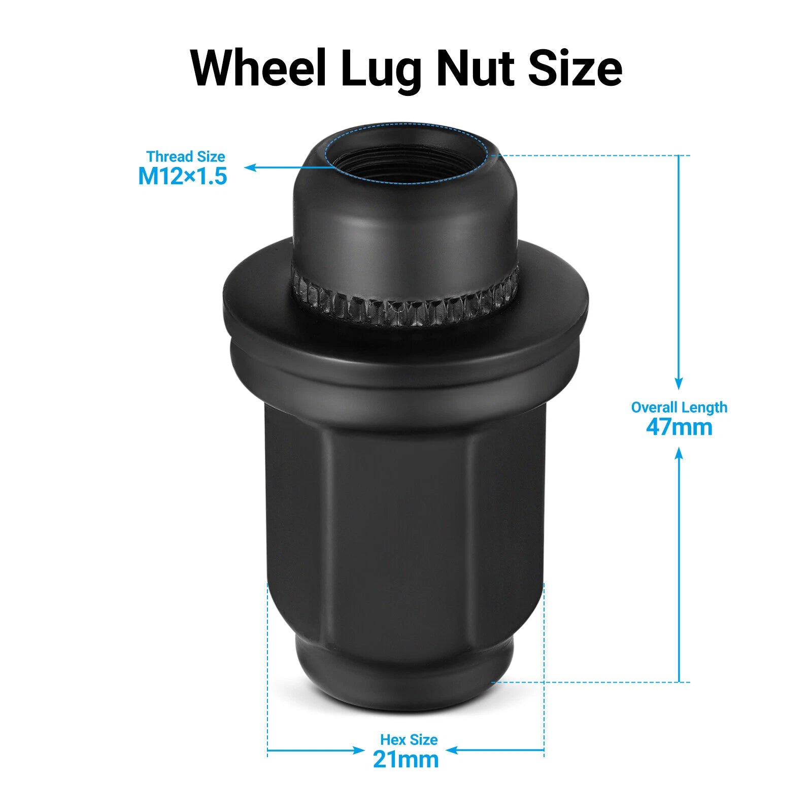 Xtra Tall Black Lug Nuts for Toyota 4Runner Tacoma TRD (2005-2024)