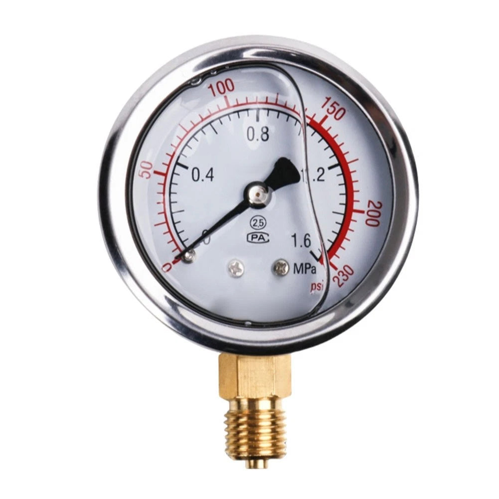 60mm Hydraulic Pressure Gauge for Monitoring 0 to 2.5MPa (Stainless Steel)