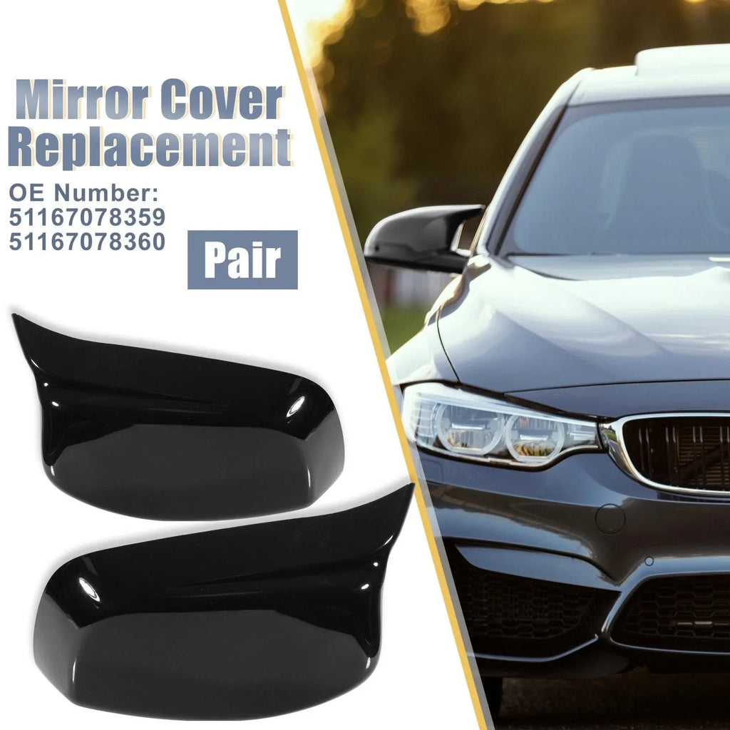 Gloss Black Rear View Mirror Covers for BMW 5 Series E60-E64