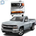 Left Headlight for Chevy Silverado 1500 (2016–2018) HID/Xenon LED Chrome