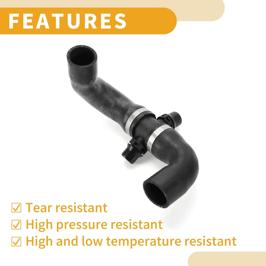 2.0L Heater Hose Rubber Black for BMW 528i xDrive (2012-2014)