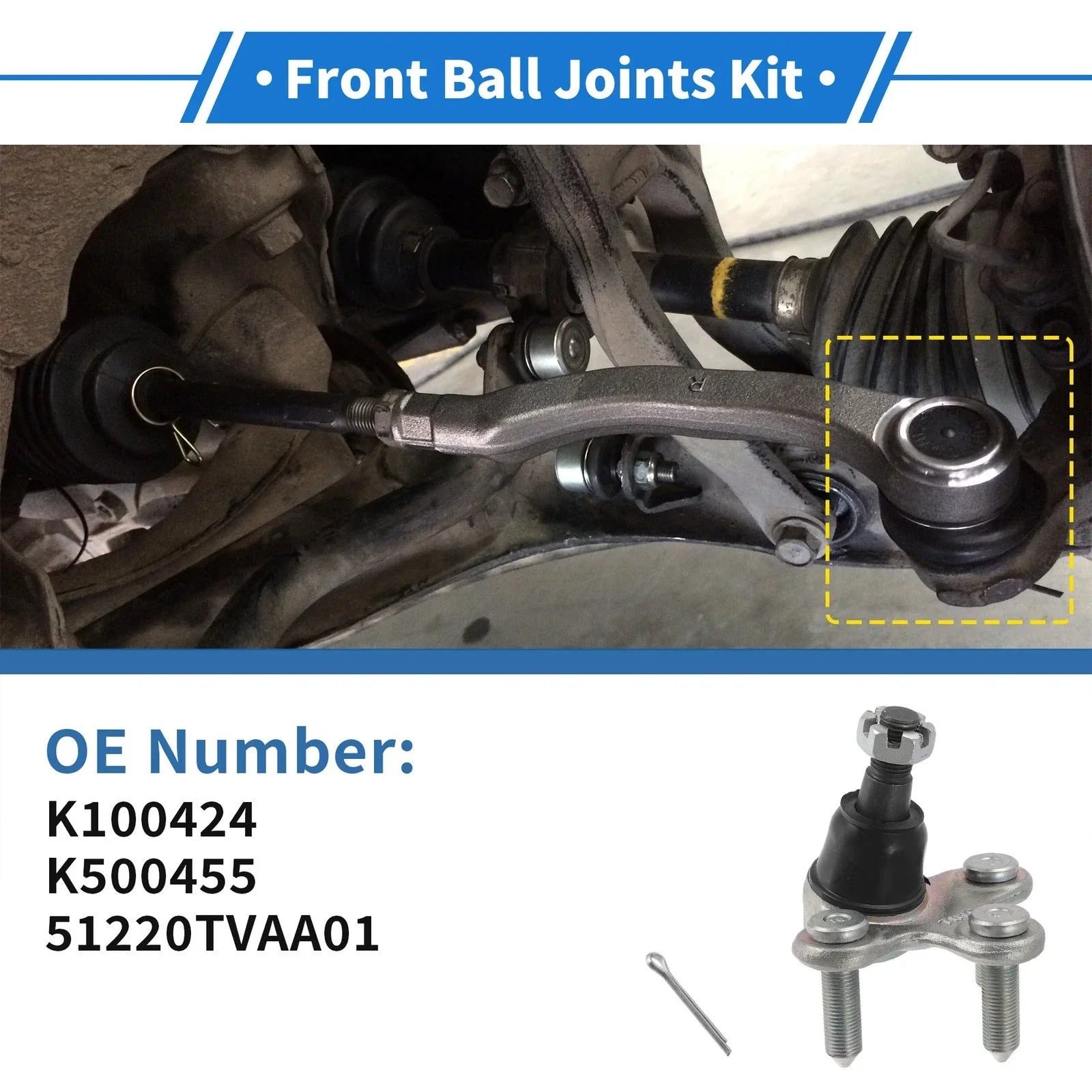 2 x Front Lower Ball Joints for Honda Accord (2017-2022)
