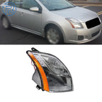 Halogen Headlight for Nissan Sentra (2010–2012) Passenger Side Clear Chrome
