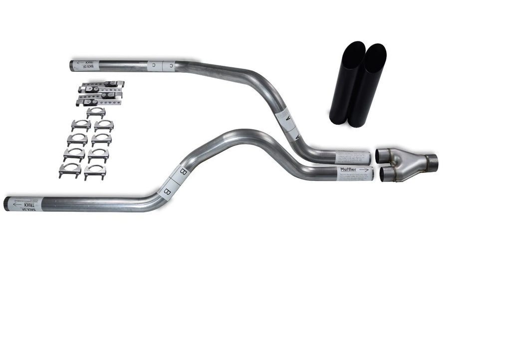 2.5" Dual Exhaust Kit for Dodge Dakota (1987–1996) - Y Pipe, Black Tips