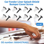 Fender Liner Splash Shield Bumper Cover Screw Kit for Honda Accord (2003-2007)