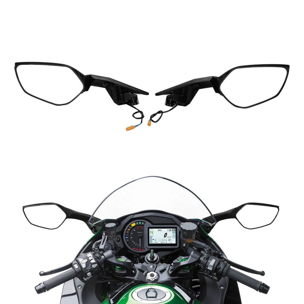 LED Turn Signal Rear View Side Mirrors for Kawasaki Ninja H2 (2015–2024)