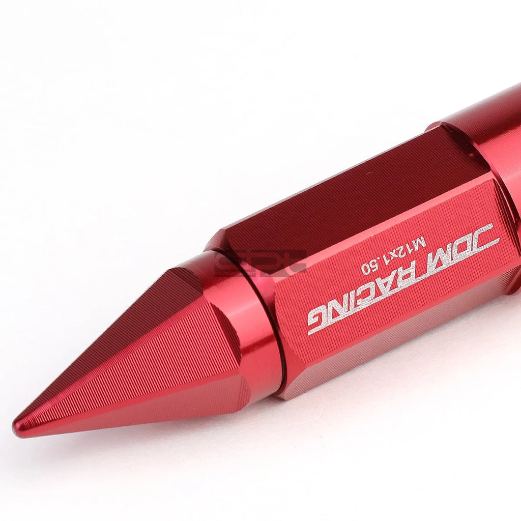 20 Pcs M12X1.5 Red Aluminum Lug Nuts with Caps for JDM Vehicles