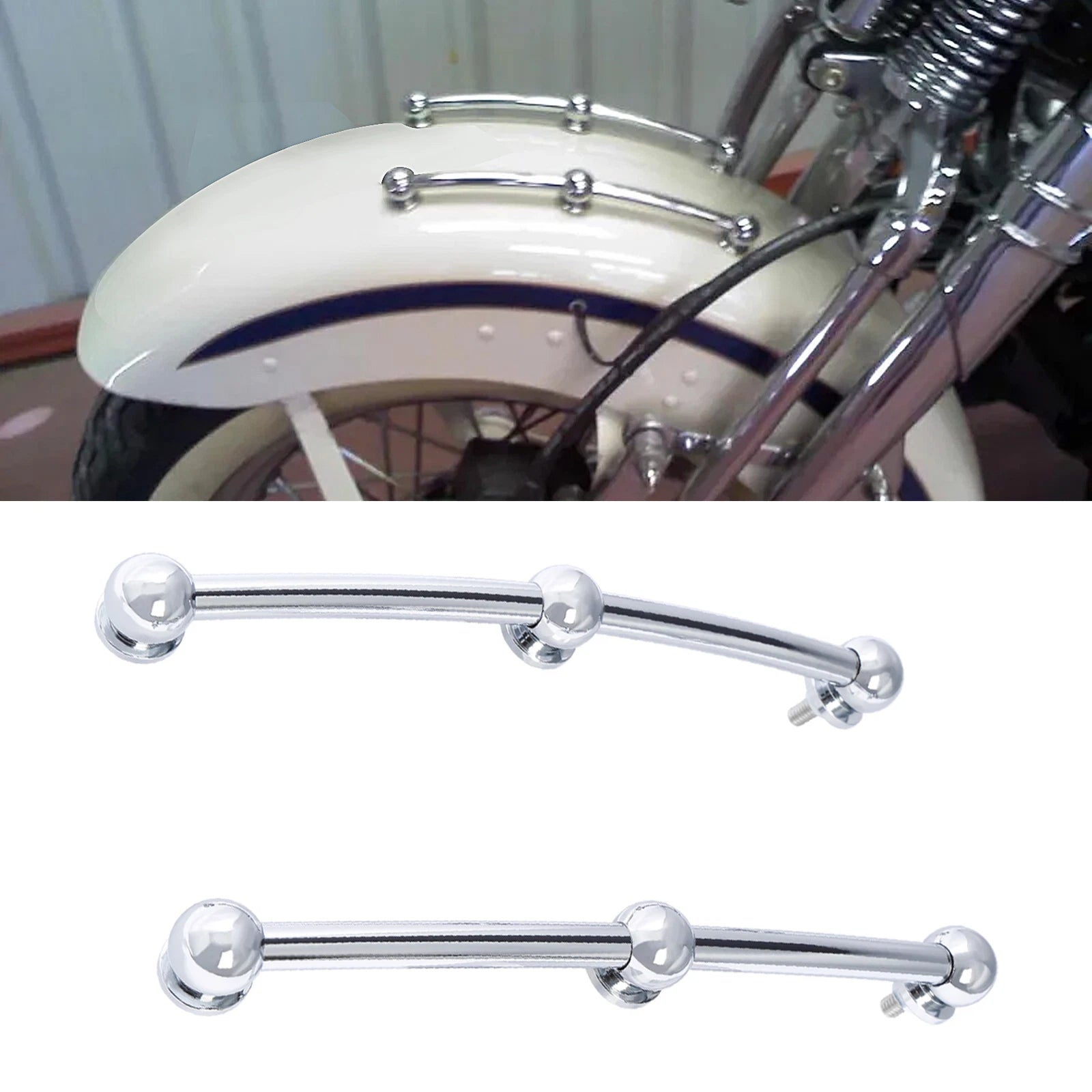 Front Fender Side Spear Trim for Harley Heritage Softail FLST (1986–2017) Chrome